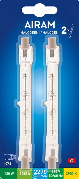 Airam lineaarihalogeeni J118 R7s 2900K 2270lm 2kpl/pak