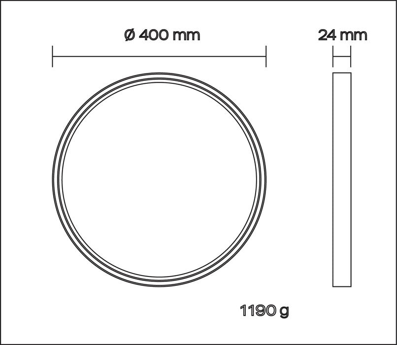 Paneelivalaisin 40 cm 2400lm  Himmennettävä kaukosäätimellä