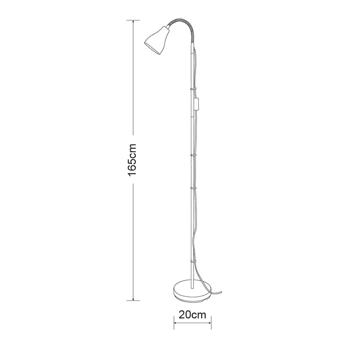 Geta lattiavalaisin 140 cm harjattuteräs
