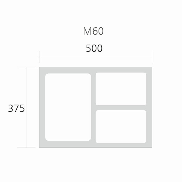 Jätelajittelujärjestelmä Cube Compact M60 leveille laatikoille