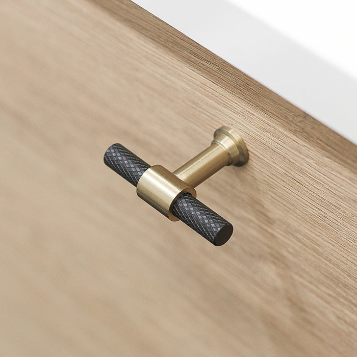 T-NUPPI ODIN 50MM MUSTA/KULTA RIHLATTU