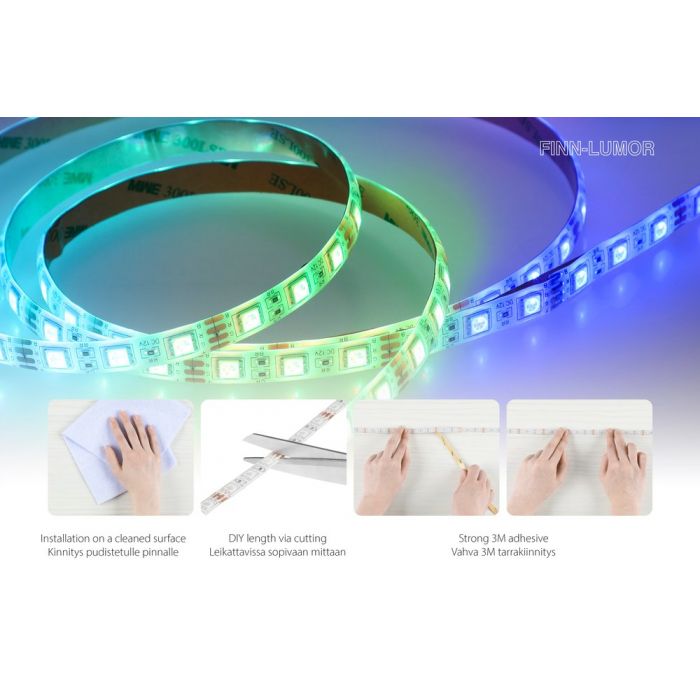 LED-nauha 5 m RGB ääniohjattava
