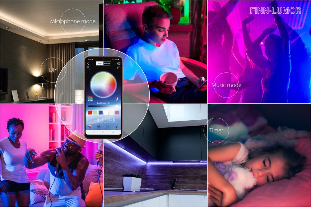 LED-nauha 5 m RGB ääniohjattava