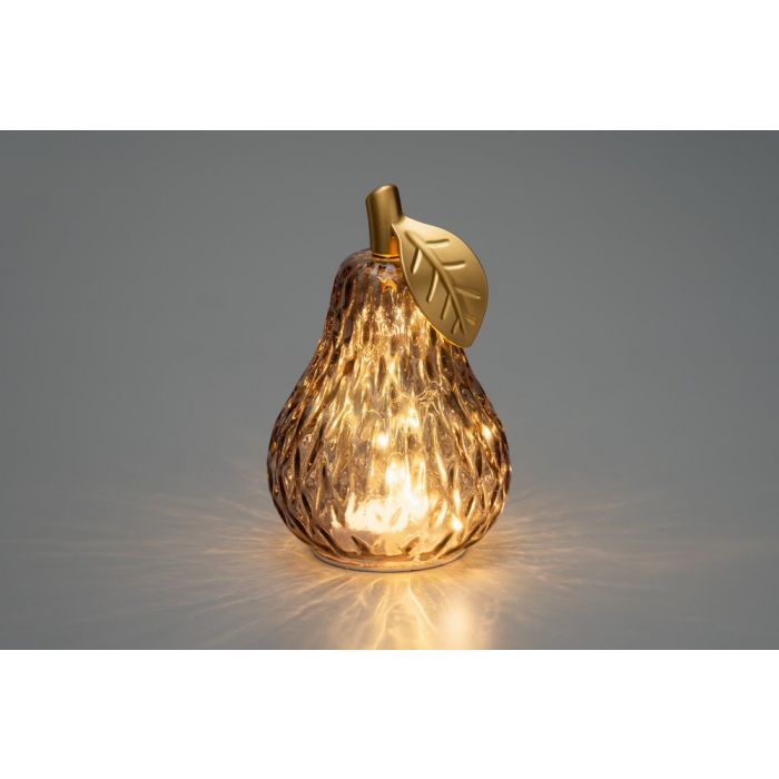 Lasi päärynä LED-valoilla 18 cm Amarant Luumu
