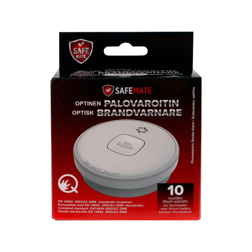 SafeMate Palovaroitin optinen 10v akulla— Sisustetalo
