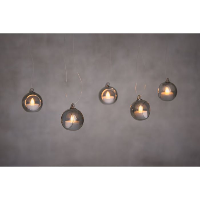 LED-valopallo 5 kpl kauko-ohjattava savunharmaa