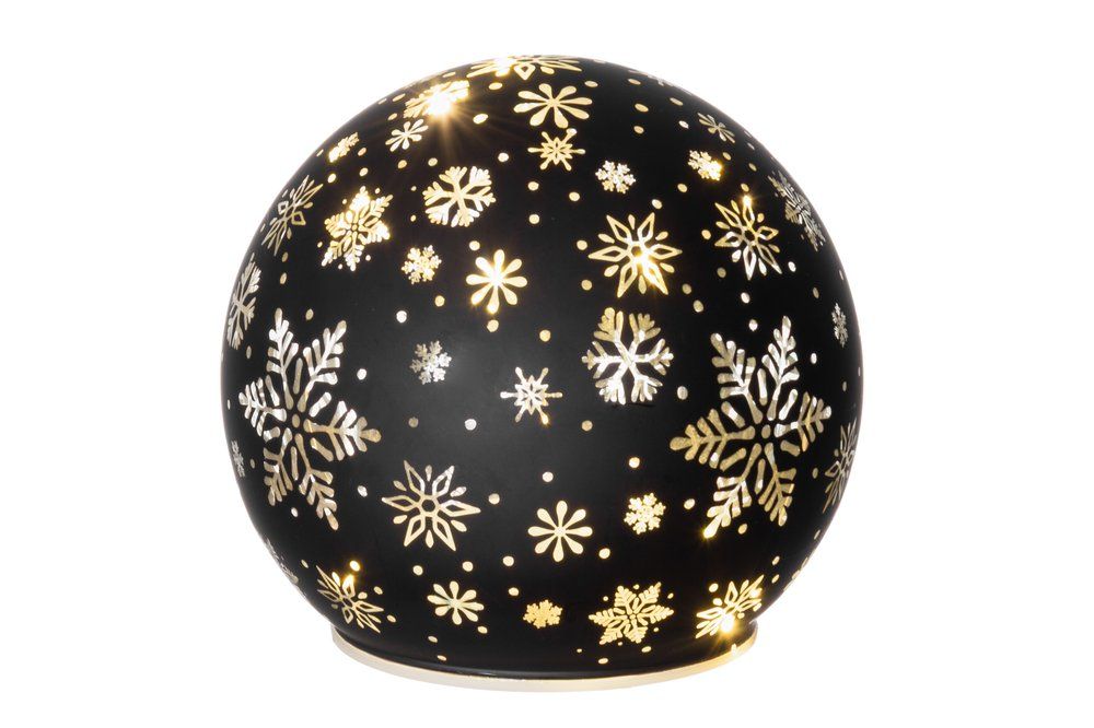 3D LED Koristelasipallo Lumihiutale 12 cm