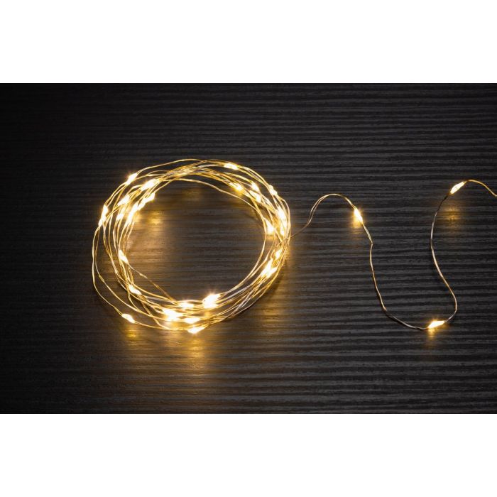 Paristovalot Silver lämmin valkoinen 40LED 3 m