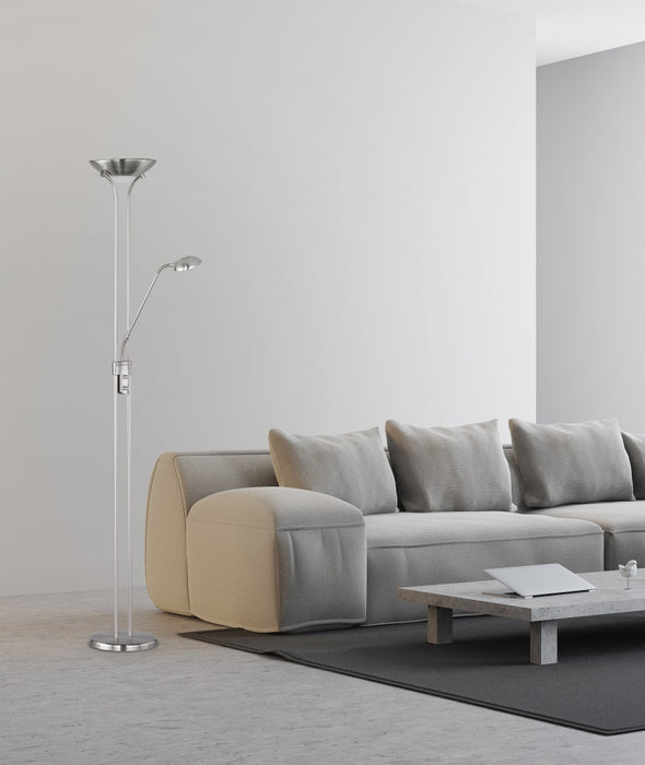 Trio Led- Spock Uplight lattiavalaisin   harjattuteräs