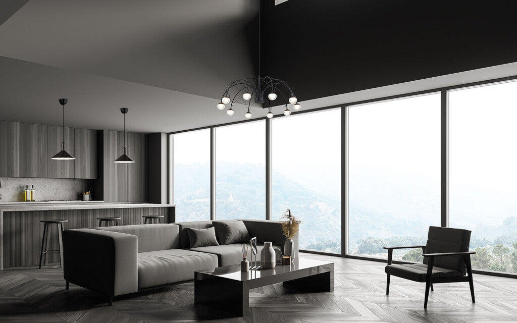 Parasol 65 LED -kattovalaisin musta