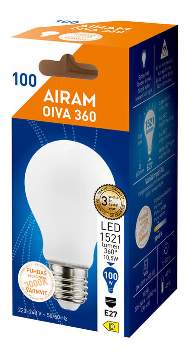 Oiva  filamentti opaali led-lamppu 10,5W 3000K 