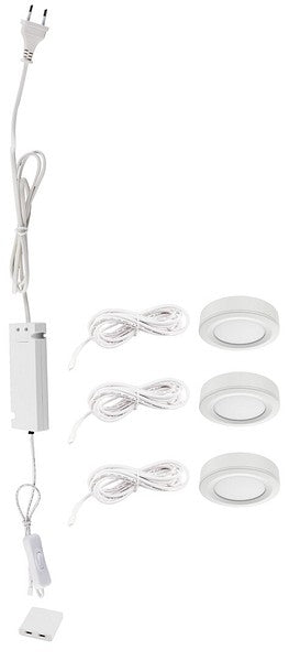 Airam Auri alasvalosarja 3-set valkoinen 3W uppo/pinta asennus