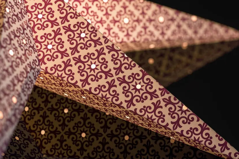 Kuviollinen paperitähti 60 cm