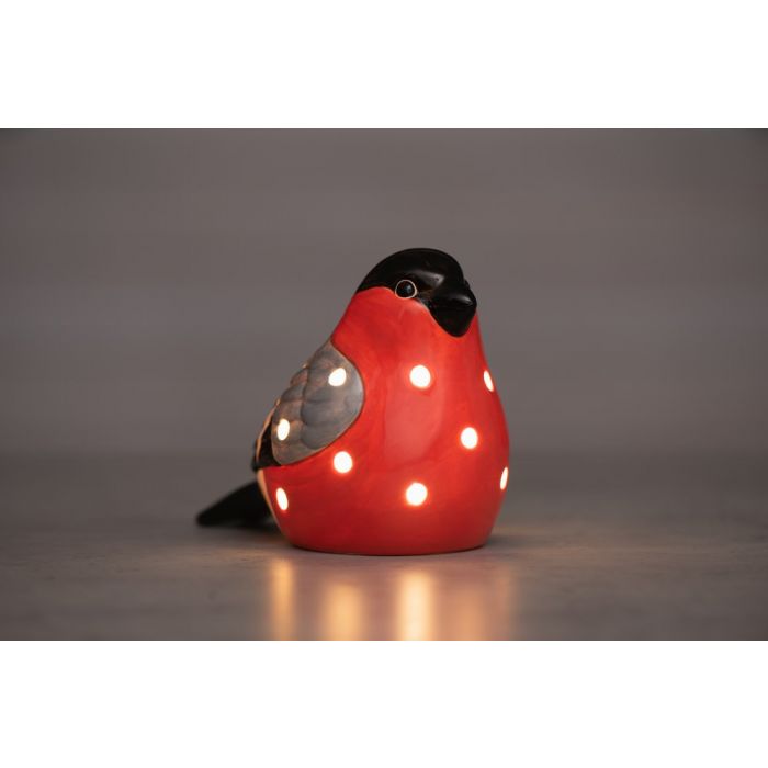 Punatulkku keramiikka LED-valoilla