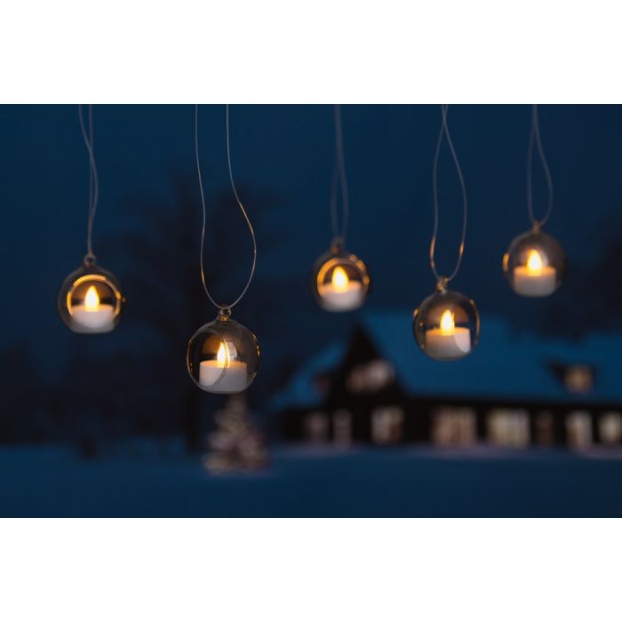 LED-valopallo 5 kpl kauko-ohjattava savunharmaa