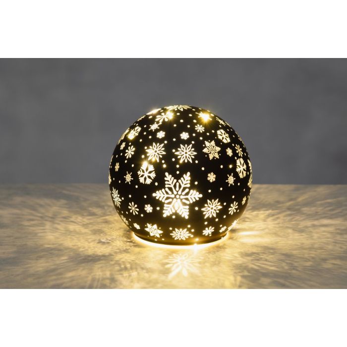 3D LED Koristelasipallo Lumihiutale 12 cm