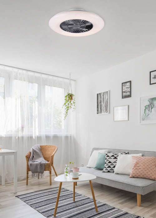 Visby kattotuuletinvalaisin 59cm. 38 W, valkoinen, starlight