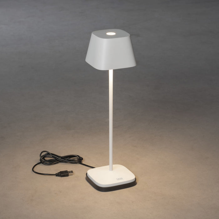 Konstsmide Capri LED pöytävalaisin valkoinen USB, himmennettävä 7814-250