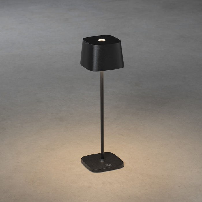 Konstsmide Capri LED pöytävalaisin musta USB, himmennettävä 7814-750