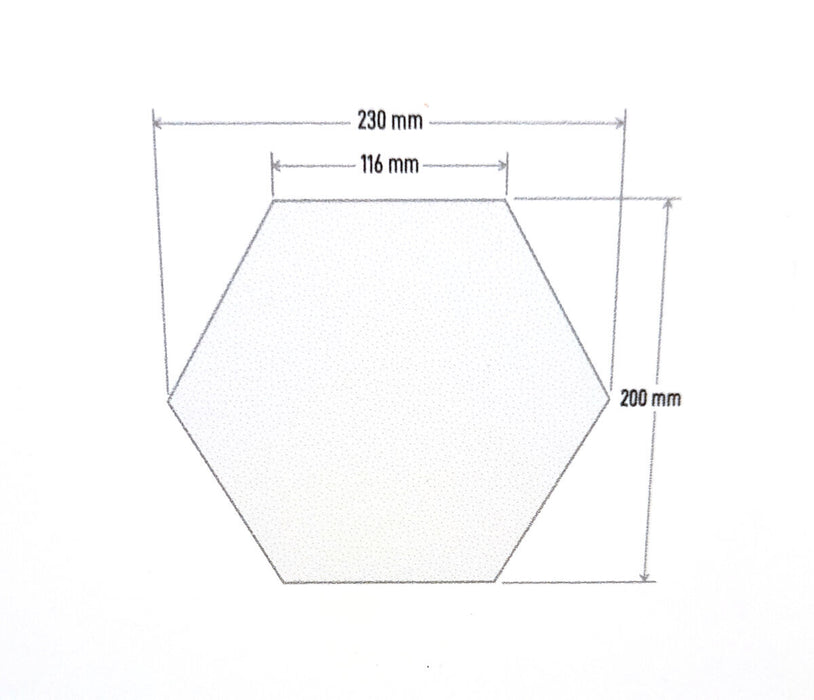 Hexagon akustiikkalevy 200x230x22mm marmori 3kpl
