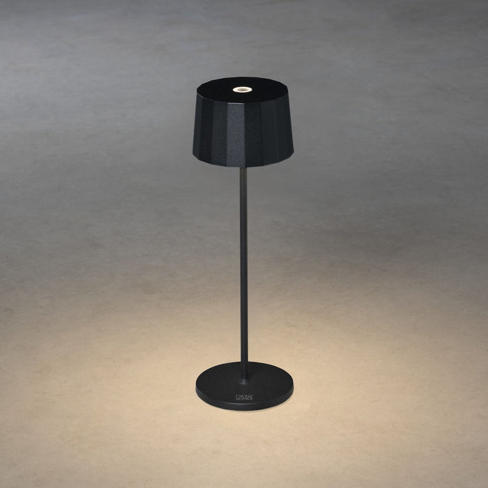 Konstsmide Positano LED pöytävalaisin musta USB, himmennettävä 7813-750