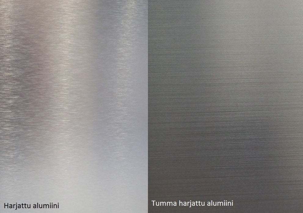 Alumocci sisustuslevy harjattu alumiini / tumma harjattu alumiini 500x3050mm